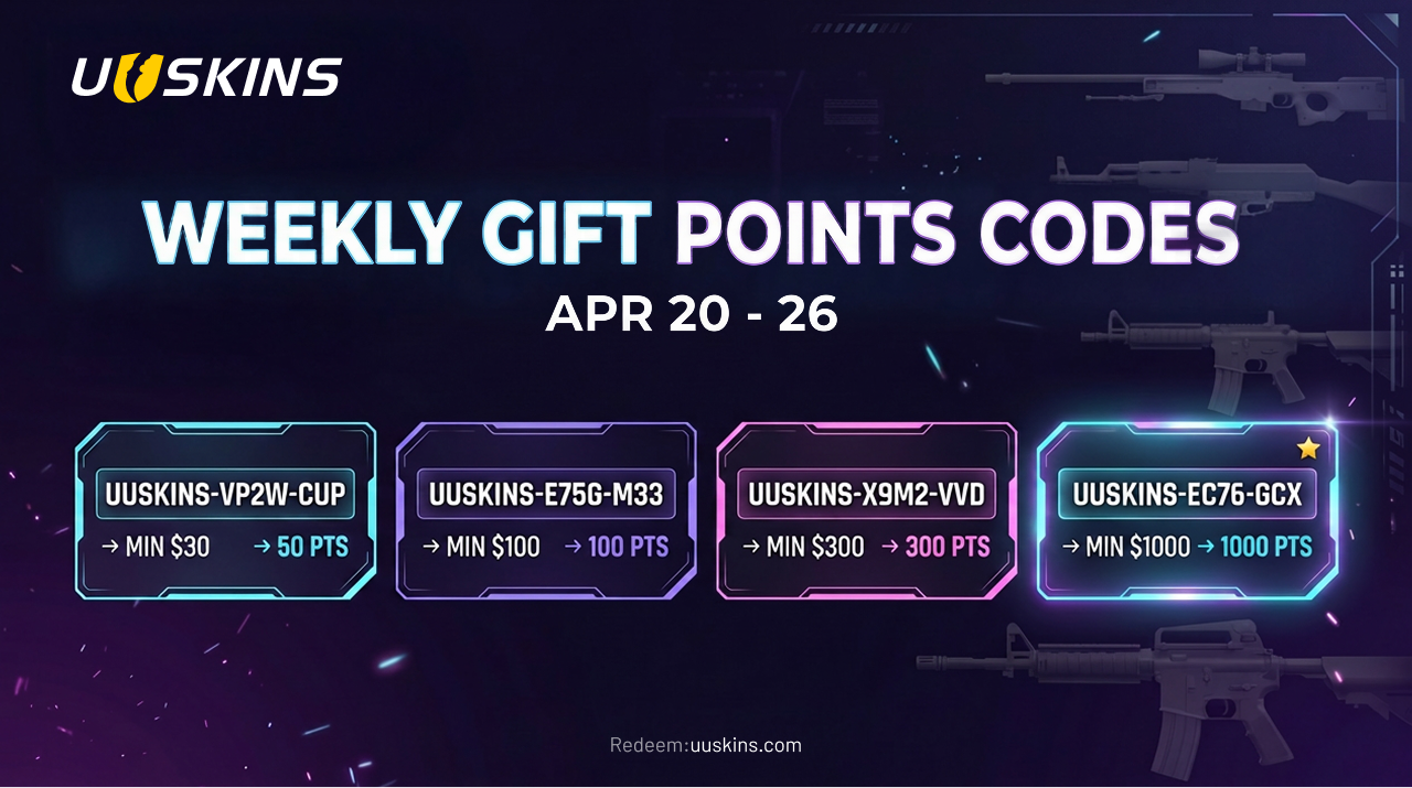 Codes de points cadeaux UUSKINS de cette semaine
